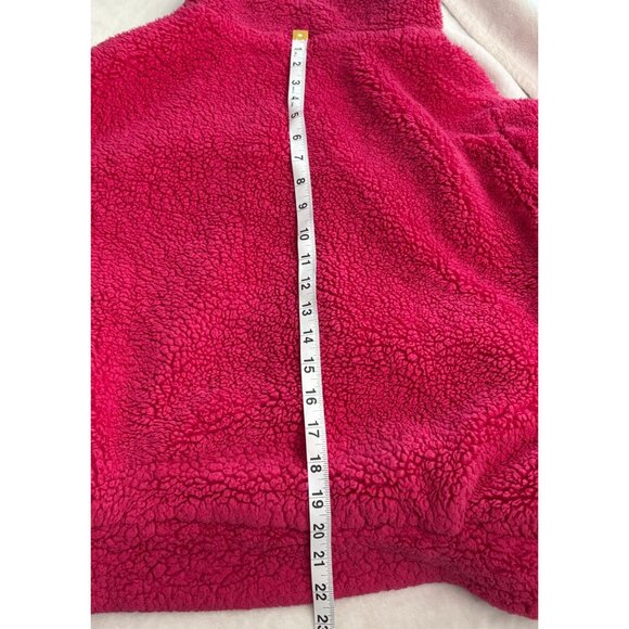 Forever 21 Womens Hot Pink Sherpa Jacket JuniorSize L With Faux Leather Sleeves - Picture 8 of 16